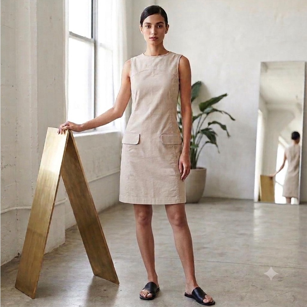 Jil Sander Navy line light grey dress, size EU 34/ US S